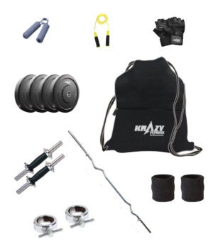 Krazy 24 kg(1kg 4pc., 5kg 4pc.) Home Gym Combo Set Max