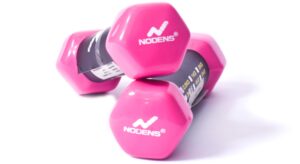 NODENS Unisex Metal Integrated PVC Best Vinyl Dumbbell (Pack of Two) ; PVC Dumbbells Color Name:0.5 kg (Pink)