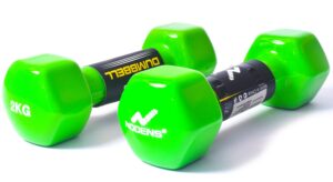 NODENS Unisex Metal Integrated PVC Best Vinyl Dumbbell (Pack of Two) ; PVC Dumbbells 2Kg @