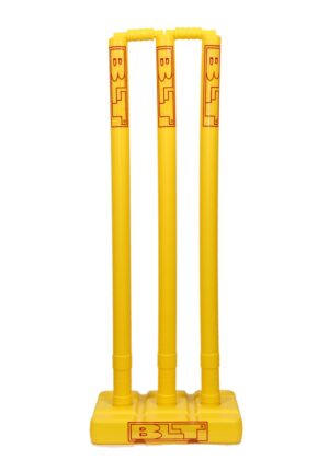 Cart 3 BLT Plastic Wicket Set Three Pcs Stumps, Two pcs Bails, One Pc. Base Set for Hard Plastic Cricket Bat