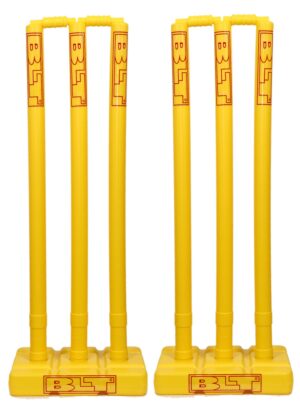 BLT Hard Plastic Wicket Set Combo (6Pc. Wickets, 4Pc. bails, 2Pc. Base) Stump Set For Hard Plastic Cricket Bat