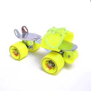 JJ JONEX Gold with Brake Adjustable Quad Roller Skates Suitable for Age Group 6-15 Years