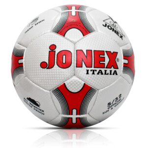 Jonex JJ Football, 32 Panel Size 5 Soccer Balls for Professional Players (White Red - Italia)