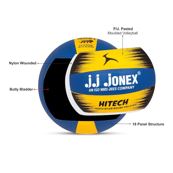 JJ Jonex Vollyball Hitech Polypropylene Moulded Size.4 (Multicolour) - Image 3