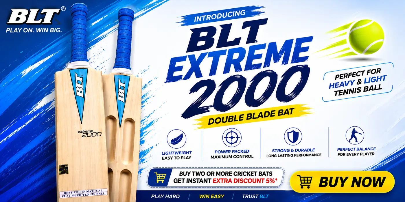 BLT Extreme 2000 double blade cricket bat for heavy and light tennis ball