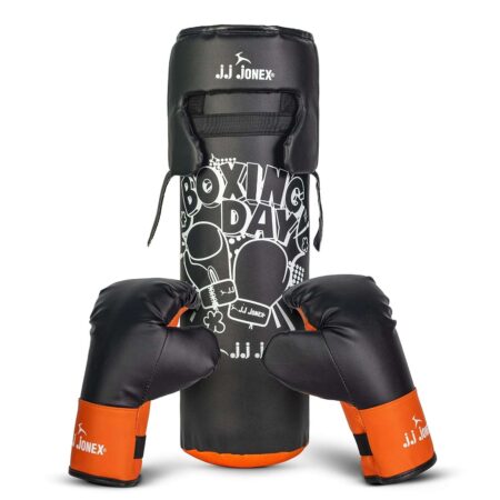 JJ Jonex Kids Boxing Punching Bag Set in black