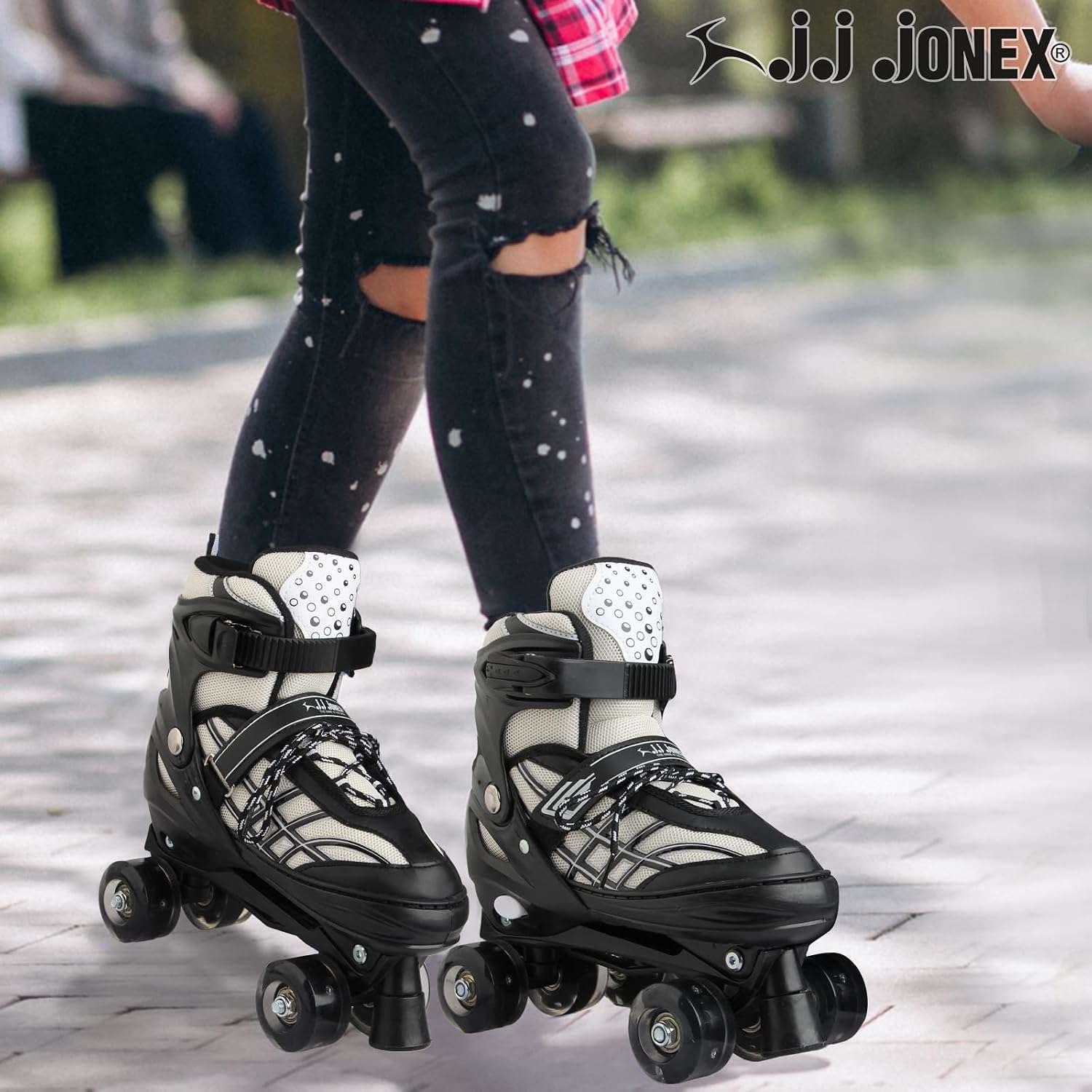 JJ JONEX Unisexyouth Quad 500 Adjustable Roller_Derby_Wheel Led Quad Roller Skates: Ideal for Beginners to Intermediates, Indoor & Outdoor Fun for All Ages 9 JJ JONEX Unisexyouth Quad 500 Adjustable Roller_Derby_Wheel Led Quad Roller Skates: Ideal for Beginners to Intermediates, Indoor & Outdoor Fun for All Ages - Image 9