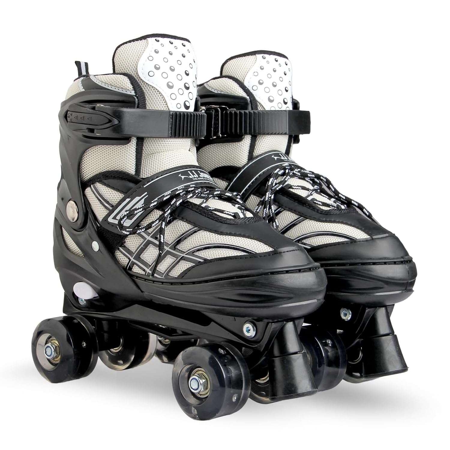 JJ JONEX Unisexyouth Quad 500 Adjustable Roller_Derby_Wheel Led Quad Roller Skates: Ideal for Beginners to Intermediates, Indoor & Outdoor Fun for All Ages 1 JJ JONEX Unisexyouth Quad 500 Adjustable Roller_Derby_Wheel Led Quad Roller Skates: Ideal for Beginners to Intermediates, Indoor & Outdoor Fun for All Ages